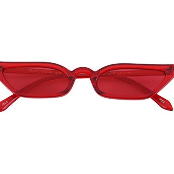 Red Bella Hadid Tiny Cat Eye Sunglasses NWT - Picture 5 of 8